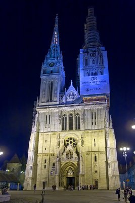 Zagreb Cathedral by night