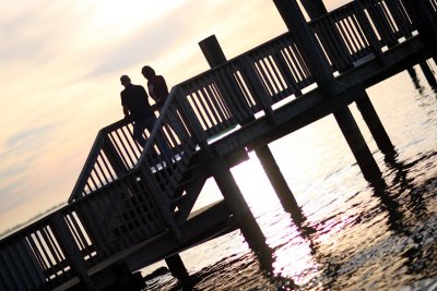 glen & danielle on pier, sanibel island