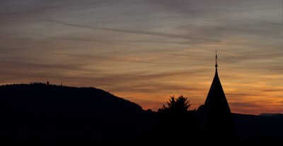 Korbach, Sonnenuntergang ber dem Eisenberg
