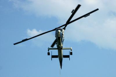 Kaman K-max helicopter firefighting near Darby