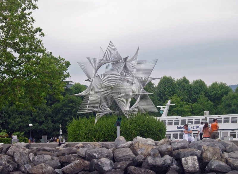 The giant star sculpture on the waterfront.