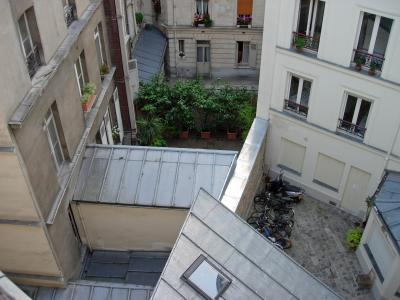 A view from my window, down into the building courtyard.