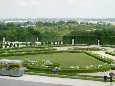 A view of the gardens, from a palace window.