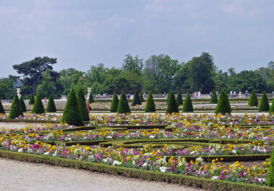 A ground view of the elaborate knot gardens.