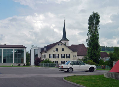 Looking toward the primary school and the church.