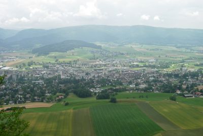 My cousin Grard took me up on one of the mountains to look out over the Delmont valley.