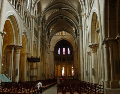 The cathedral's nave - most of the ornamentation here was removed in the Protestant Reformation.