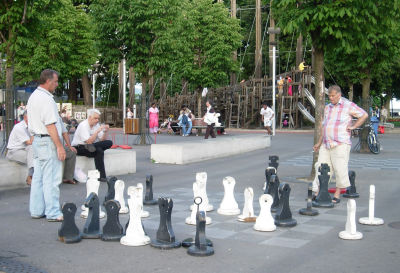 A giant game of chess.