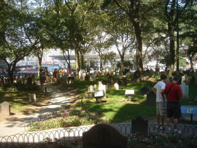 Graveyard at St. Paul church looking towards Ground Zero