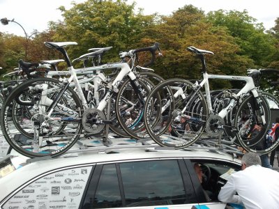 A team car with bikes, Tour de France, Paris