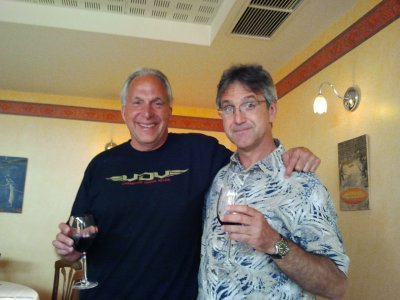 Ernie with John VandeVelde, father of tour rider Christian Vandevelde