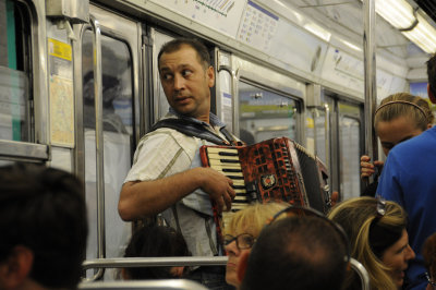Musician on the Paris Metro