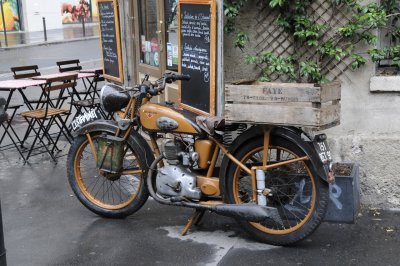 Motorcycle for decoration, Paris