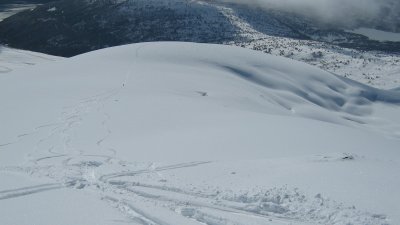 skiing down Slvberget