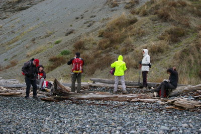 The group down on the beach