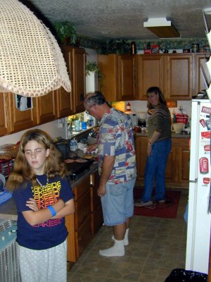 06 Kayla, Jerry, Lori in the new kitchen.JPG