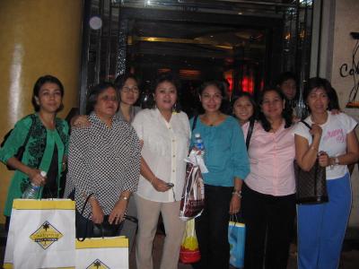 The group at the entrance of Conways Bar