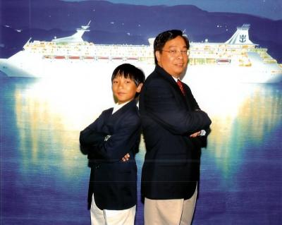 Mario Gubatan and son on a Cruise 