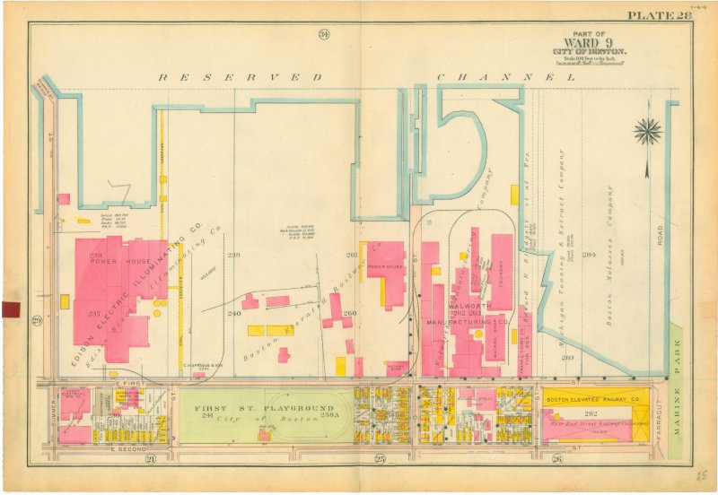 1919 Walworth Mfg South Boston Map Ward 9 Plate 28  