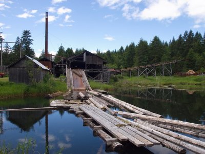 Saw mill with pond