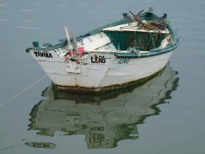 mirrored fishingboat
