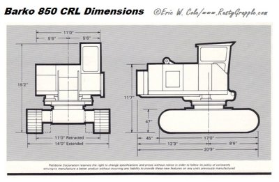 Barko 850 CRL Dimensions