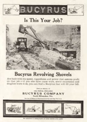 1921 Bucyrus Ad 'Revolving Shovels'
