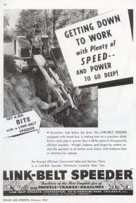 1945 Link-Belt Ad  Backhoe Front