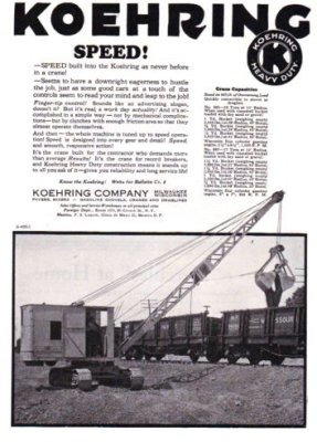1927 Koehring Ad 'Clamshell Crane'