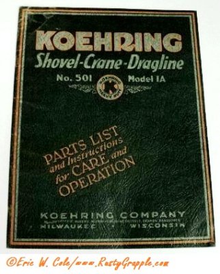 1927 Koehring K501 Parts / Ops Manual