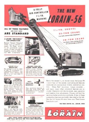 1950's Lorain Ad Model 56 Shovel