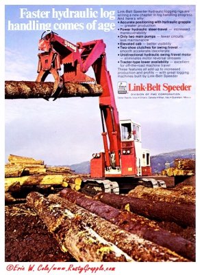 1973 Link-Belt  Ad  'Faster Hydraulics'