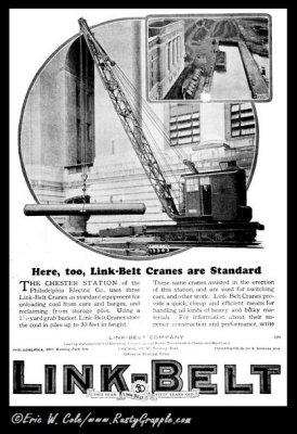 1925 Link-Belt Ad 'Rail Mtd Crane'