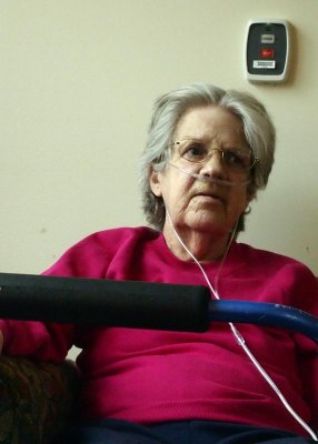 Mar. 16: We find Jeanne sitting in the solarium.