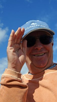 It's windy and the hat flies...