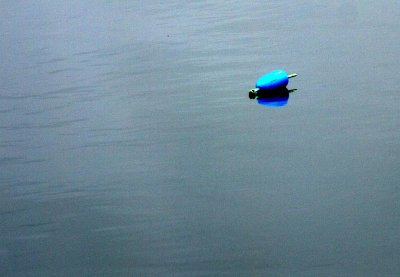 A lonely buoy rests near the Tugboat.