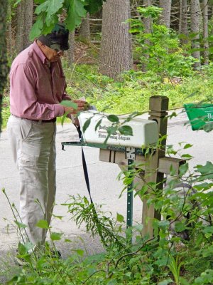 Ron stops to check the mail as usual.