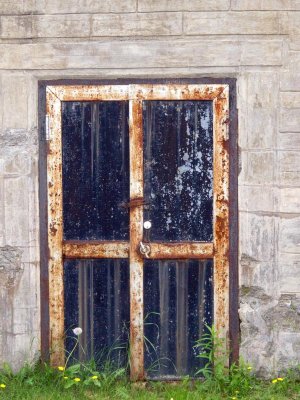 Cript door at cemetery.
