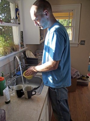 Rinsing blueberries from...