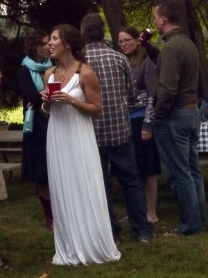 Jordan in her lovely white dress.