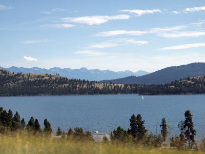 Flathead Lake, the largest lake east of the mIssissippi.