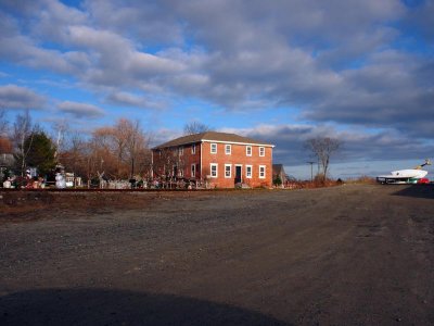 At the site of the original house; this out-building marks the place!