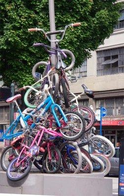 Bike sculpture.