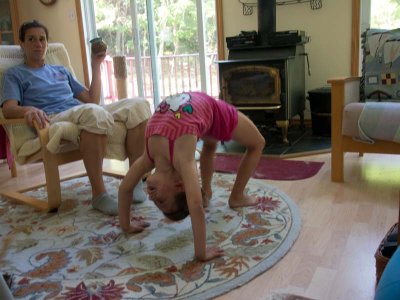 Later gymnastics is a favorite busy activity. 