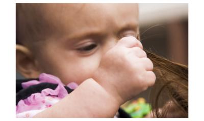 ...and giving her hair a tug makes it feel safer!