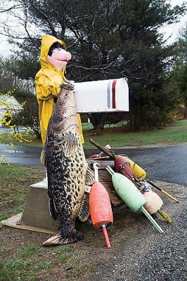 Spring Rain Pig: Fisherwoman shows off a honkin (oinkin) big fish!