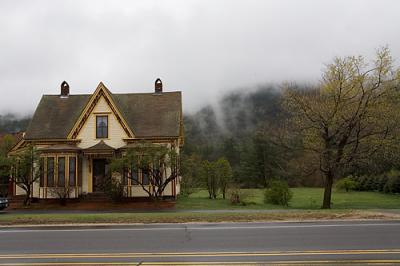 This house is interesting even without the mountain backdrop covered by low clouds today.