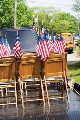 ...empty chairs and helmets.