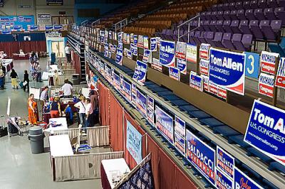 And to set up displays in the convention hall.