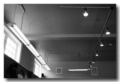 Lighting in a coffee shop.